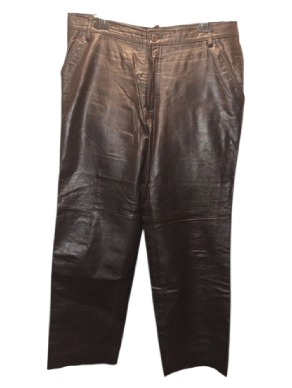 Black Leather Wide Leg Pants Slacks High Waisted 90s